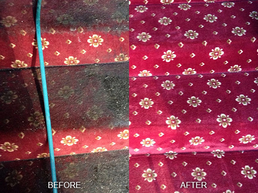 Soiled Carpet Before and After 